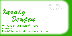 karoly demjen business card