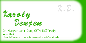 karoly demjen business card